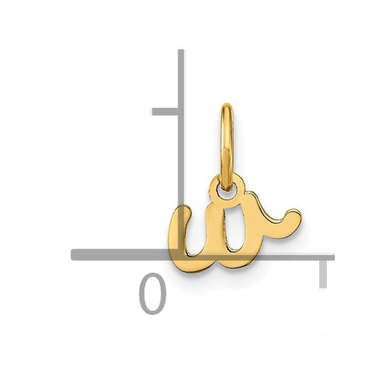 Dije de la Inicial "w" en Minúscula en Oro Amarillo de 14k