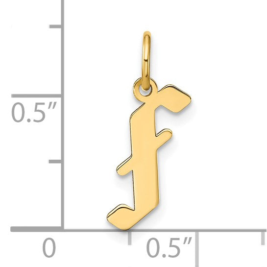 Dije de Letra "F" en Oro Amarillo de 14k