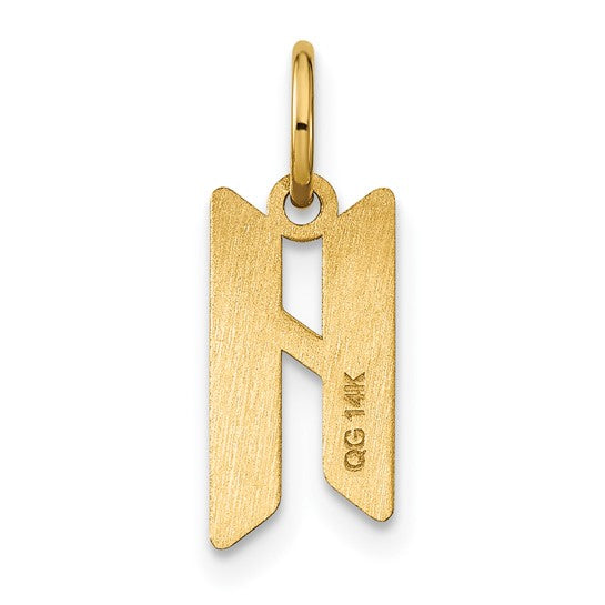 Dije de Letra "H" en Oro Amarillo de 14K