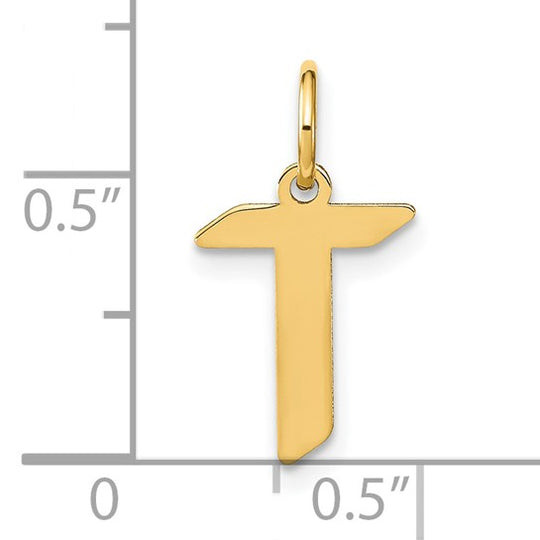 Colgante de Inicial "T" en Oro Amarillo de 14k