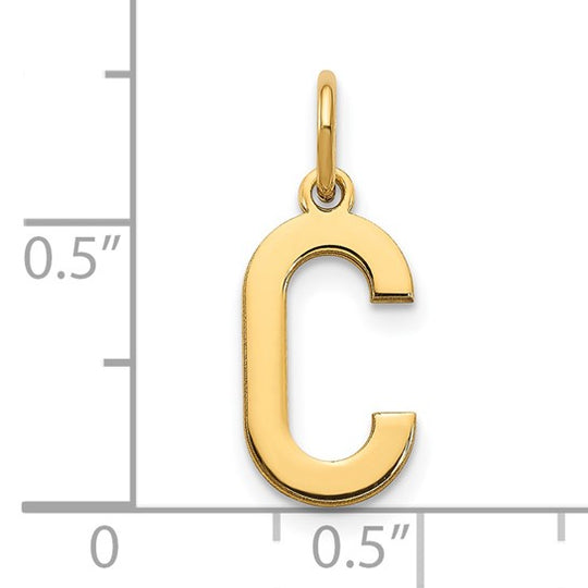 Colgante con la Inicial "C" en Oro Amarillo de 14k