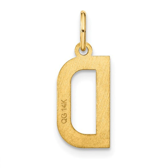 Dije de Inicial con Letra D en Oro Amarillo de 14k