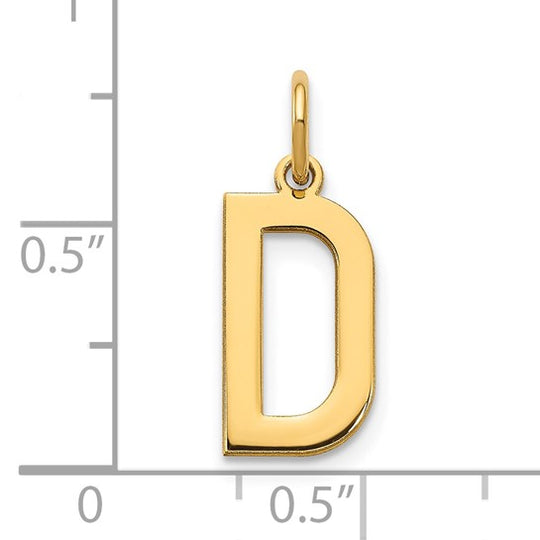 Dije de Inicial con Letra D en Oro Amarillo de 14k