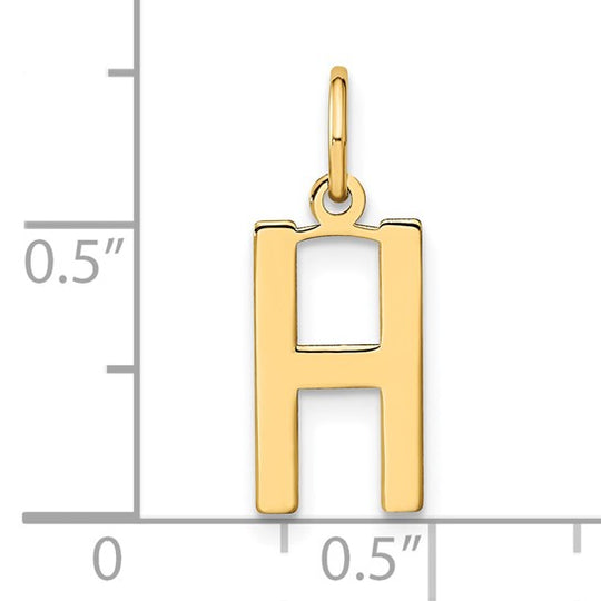 Dije de Letra "H" en Oro Amarillo de 14K