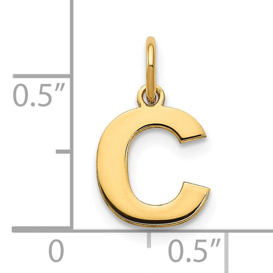 Colgante con la Inicial "C" en Oro Amarillo de 14k