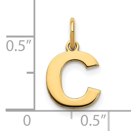 Colgante con la Inicial "C" en Oro Amarillo de 14k