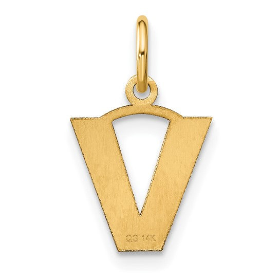 Dije de la Inicial "V" en Oro Amarillo de 14k