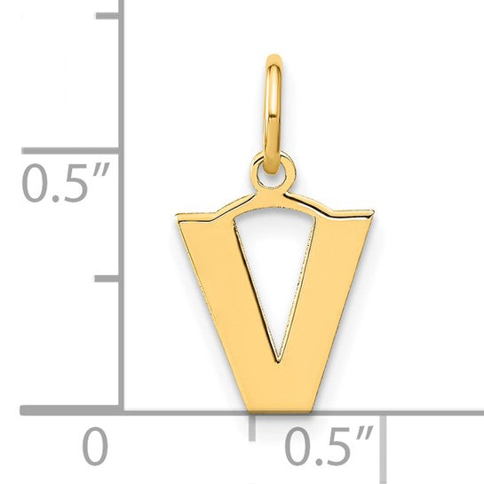 Dije de la Inicial "V" en Oro Amarillo de 14k