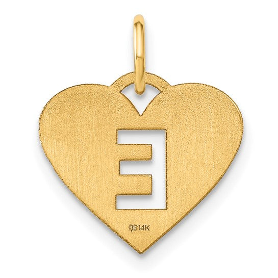 Dije de Letra "E" en Oro Amarillo de 14k