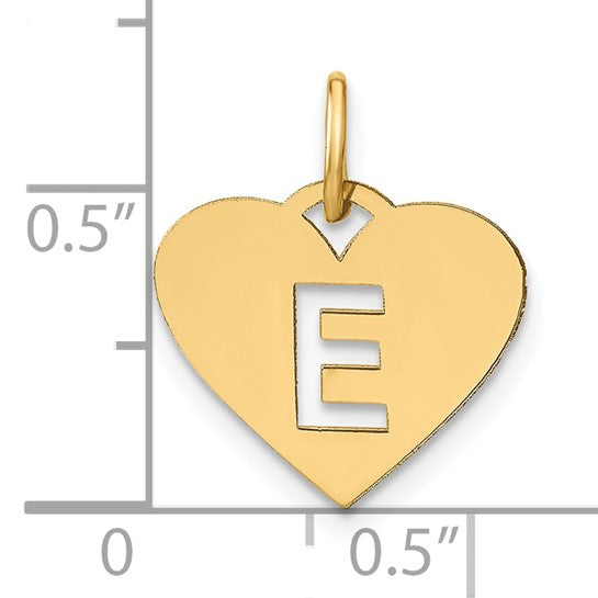 Dije de Letra "E" en Oro Amarillo de 14k