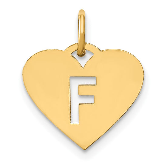 Dije de Letra "F" en Oro Amarillo de 14k