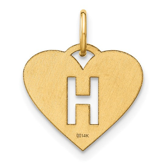 Dije de Letra "H" en Oro Amarillo de 14K