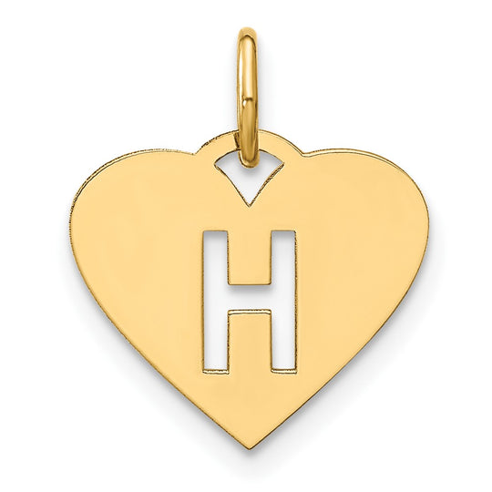 Dije de Letra "H" en Oro Amarillo de 14K