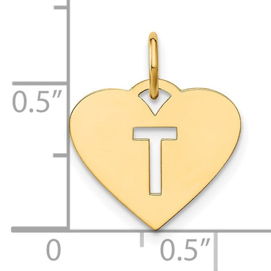 Colgante de Inicial "T" en Oro Amarillo de 14k