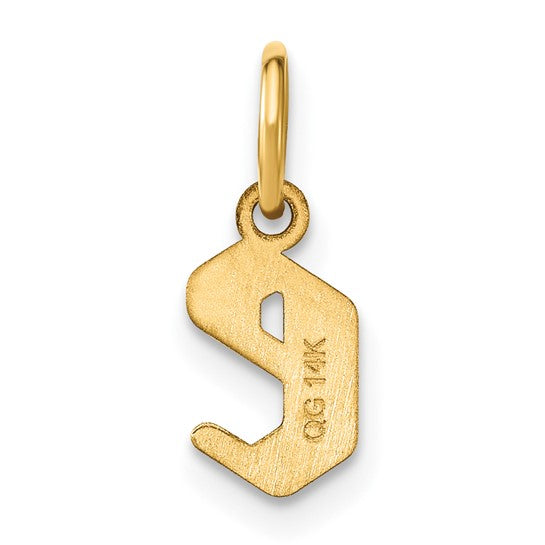 Dije con la Inicial "E" en Minúscula en Oro Amarillo de 14k