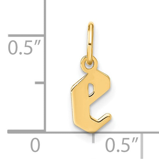 Dije con la Inicial "E" en Minúscula en Oro Amarillo de 14k