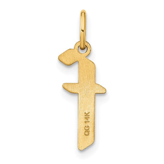 Dije de Letra "F" Minúscula en Oro Amarillo de 14k