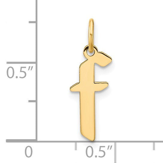 Dije de Letra "F" Minúscula en Oro Amarillo de 14k