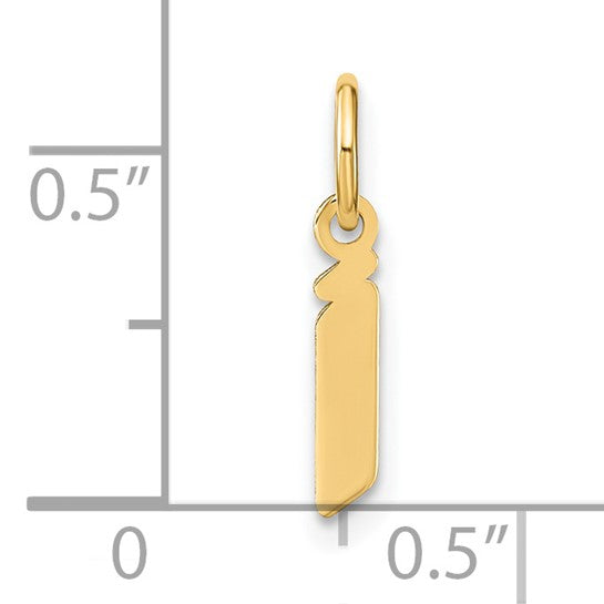 Dije Inicial "i" en Oro Amarillo de 14K (Letra Minúscula)