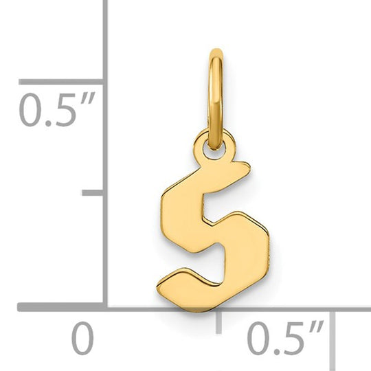 Colgante de Oro Amarillo de 14k con la Inicial "s" en Minúscula