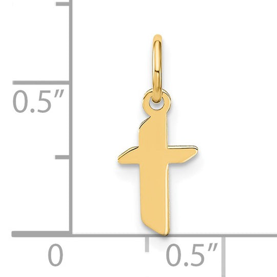 Colgante de Inicial "T" en Oro Amarillo de 14k en Minúscula