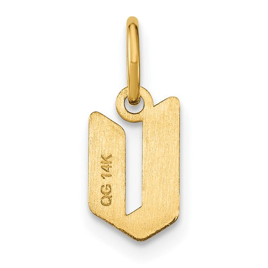 Colgante con la Inicial "v" en Oro Amarillo de 14k (Letra Minúscula)