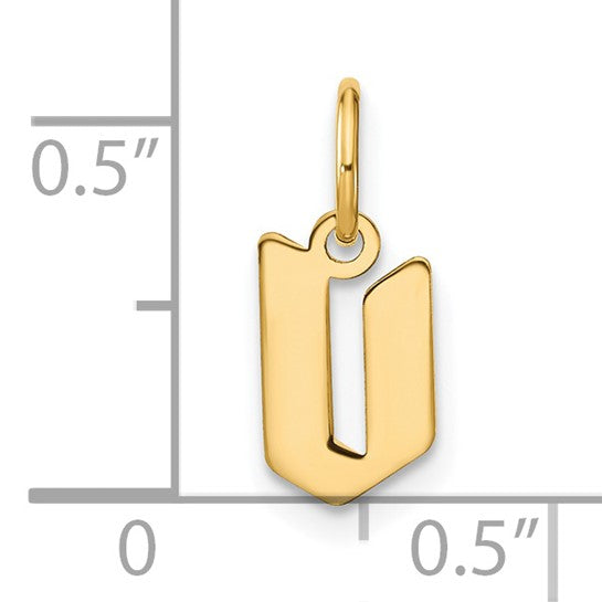 Colgante con la Inicial "v" en Oro Amarillo de 14k (Letra Minúscula)