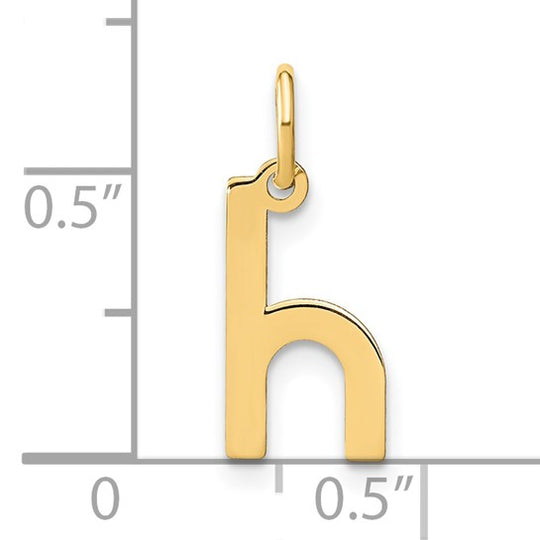 Dije de Inicial "h" en Oro Amarillo de 14K (Minúscula)