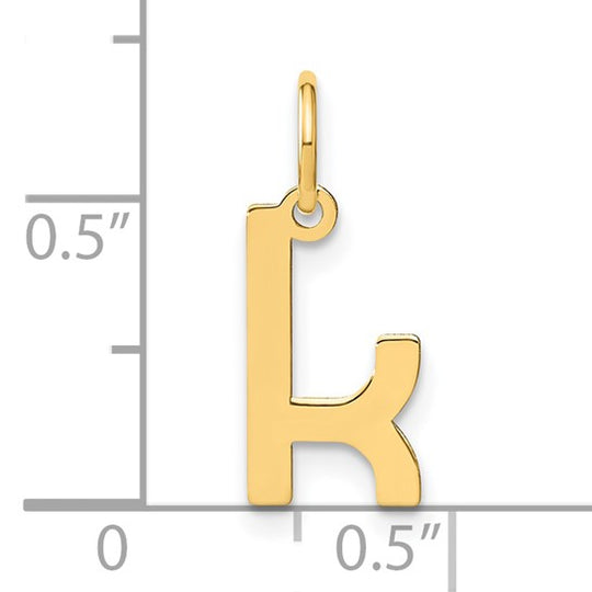 Colgante Inicial Letra K en Oro Amarillo de 14K