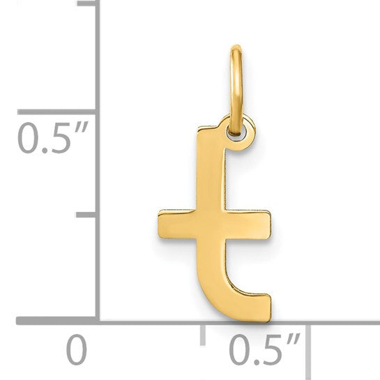 Colgante de Inicial "T" en Oro Amarillo de 14k en Minúscula