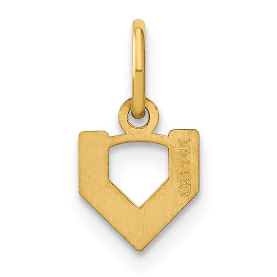 Colgante con la Inicial "v" en Oro Amarillo de 14k (Letra Minúscula)