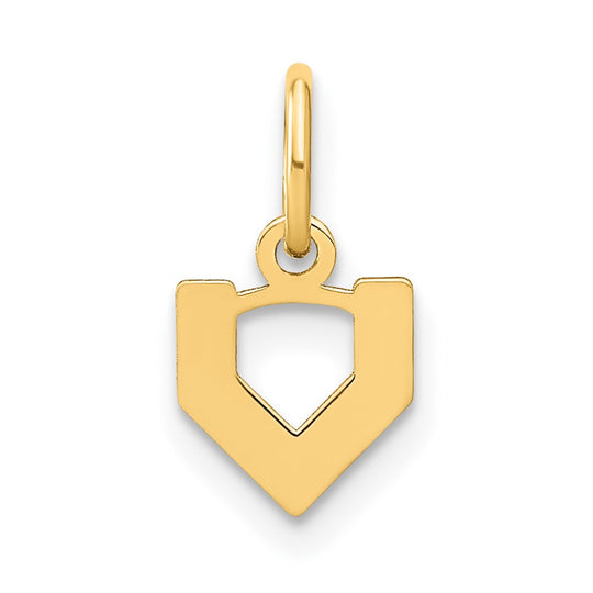 Colgante con la Inicial "v" en Oro Amarillo de 14k (Letra Minúscula)