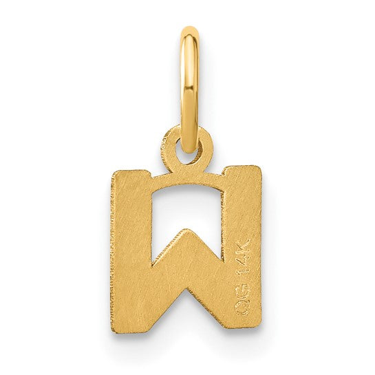 Colgante Inicial Minúscula "W" en Oro Amarillo de 14k