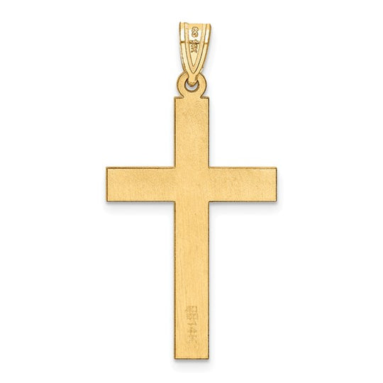 Colgante de Cruz Arenada en Oro Amarillo de 14K