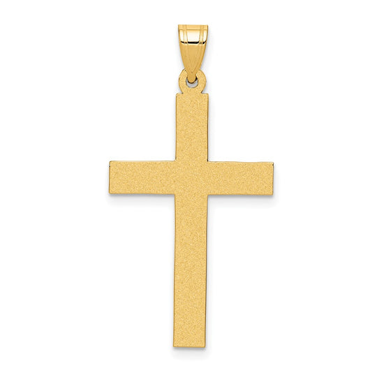 Colgante de Cruz Arenada en Oro Amarillo de 14K