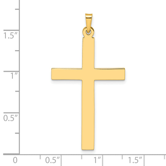 Colgante Cruz Sólida Pulida 14k