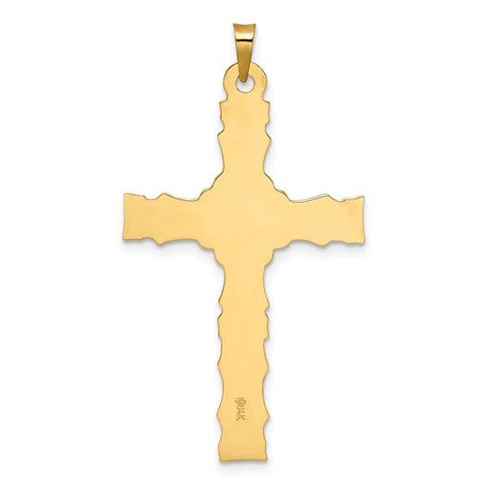 Colgante Crucifijo INRI Sólido en Oro Bicolor de 14k