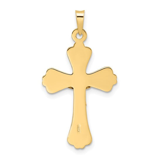 Colgante de Crucifijo INRI Sólido en Oro Bicolor de 14K