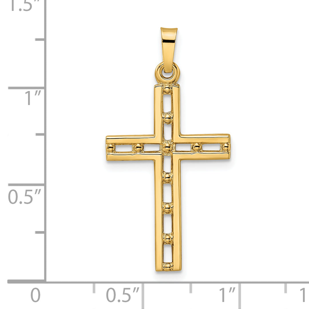 Colgante Cruz Sólida Pulida de Oro 14K