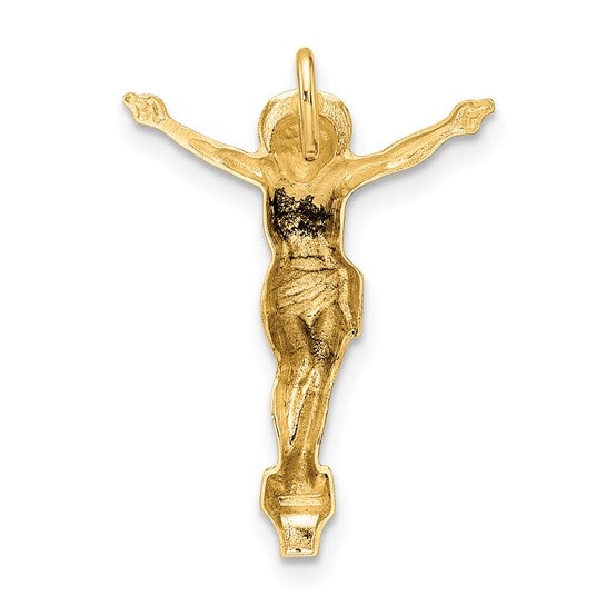 Deslizador de Cadena con Cristo Resucitado en Oro Amarillo de 14K Pulido y Sólido