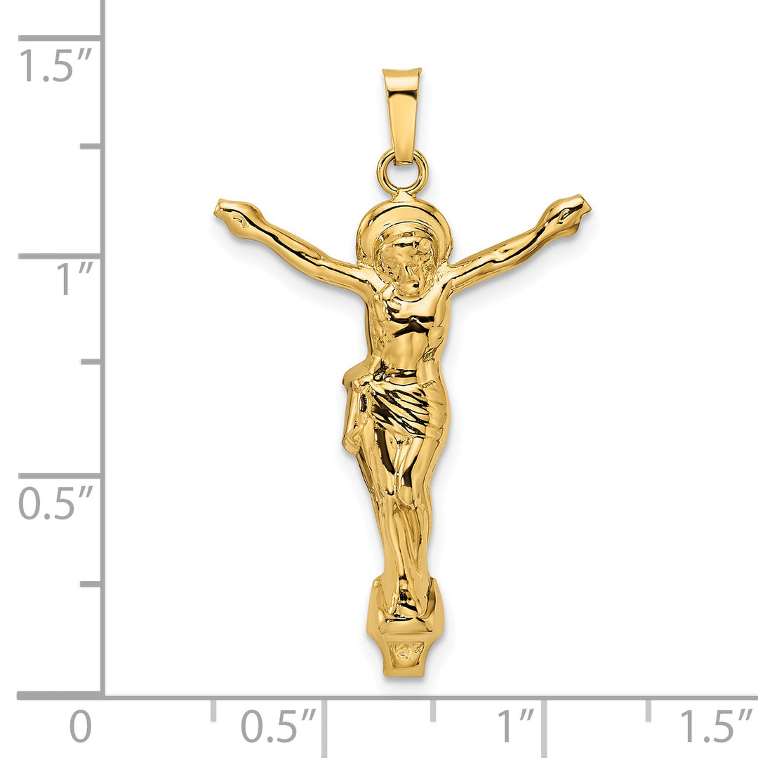 Colgante de Cristo Resucitado en Oro Macizo de 14k Pulido