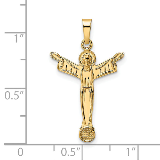 Colgante Cristo Resucitado Sólido de Oro 14K