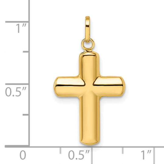 Colgante Cruz Pufada Pulida de 14k