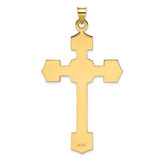 Colgante de Cruz con Diseño Elegante en Oro Amarillo de 14K