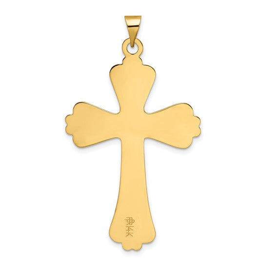 Colgante Cruz Sólida y Elegante Pulida en Oro Amarillo 14K