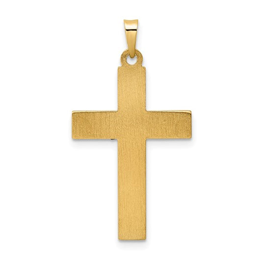 Colgante de Crucifijo INRI Hueco Retorcido y Pulido en Oro de 14k Bicolor