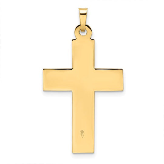 Colgante de Crucifijo INRI en Oro Macizo de 14k Bicolor Pulido