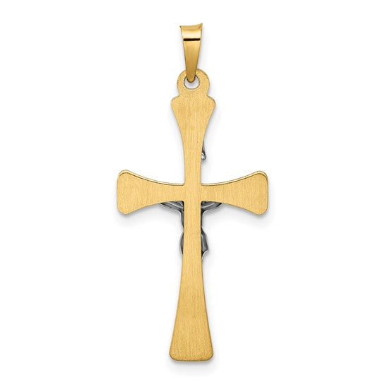 Colgante Cruz INRI Hueco Pulido Bicolor 14K