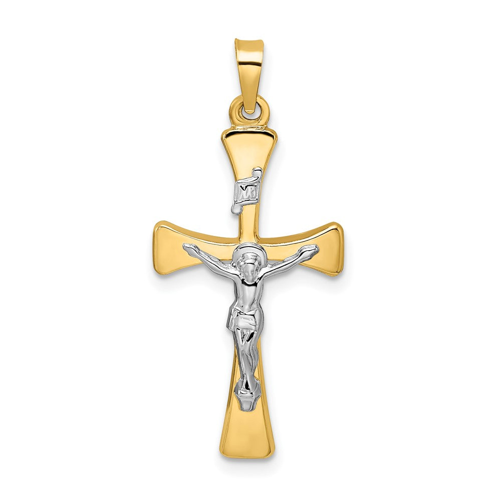 Colgante Cruz INRI Hueco Pulido Bicolor 14K