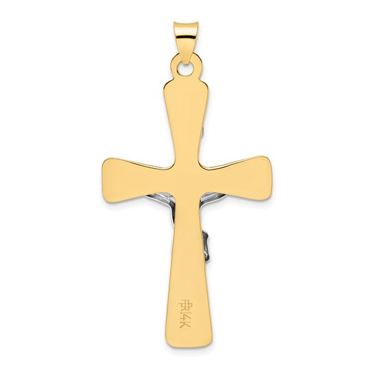 Dije Crucifijo INRI Sólido en Oro de 14k Bicolor Pulido